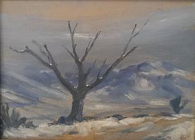 Emil Bizer Baum, OelKarton, 24 x 33 cm